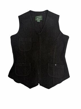Woolrich Women’s Wool Utility Vest Striped Zip‎ Front Size M